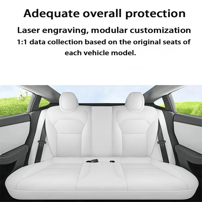 TCYZ For Tesla New Model Y Juniper 2025 Full Set Seat Covers Leather Breathable Car Seat Cover Cushion Protector Replacement