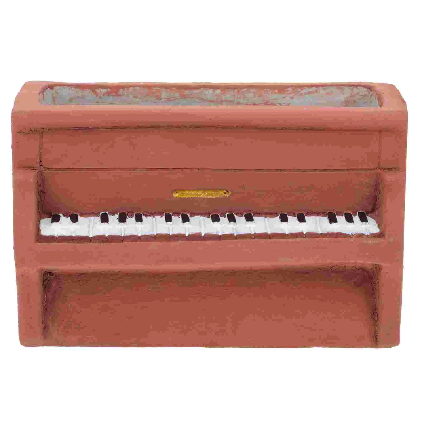 

Succulent Planters Cement Piano Flower Pot Plants Planting Container Outdoor Flowerpot Household