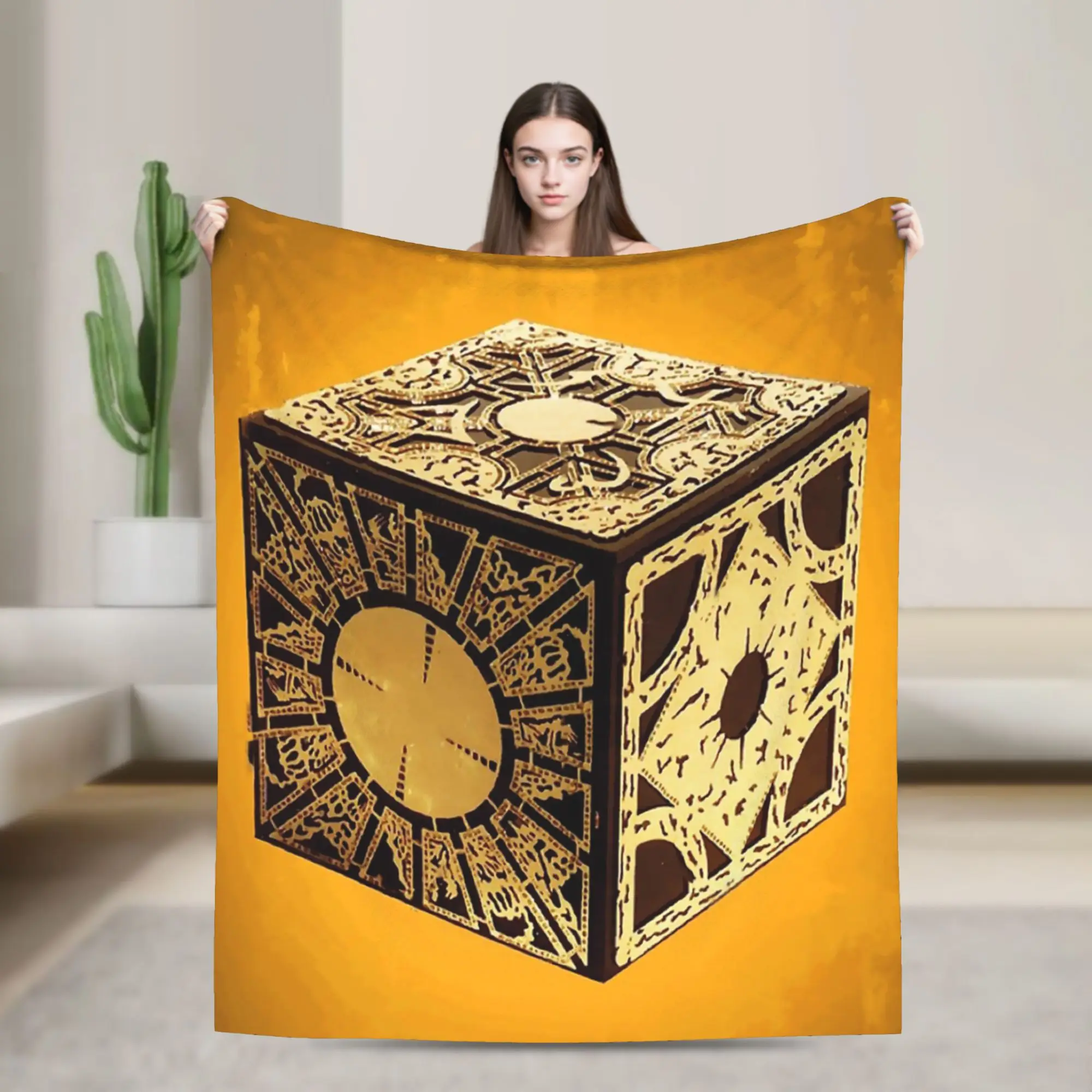 Hellraisers Blanket Fleece Puzzle Box Ultra-Soft Throw Blankets for Airplane Travel Bedroom Quilt