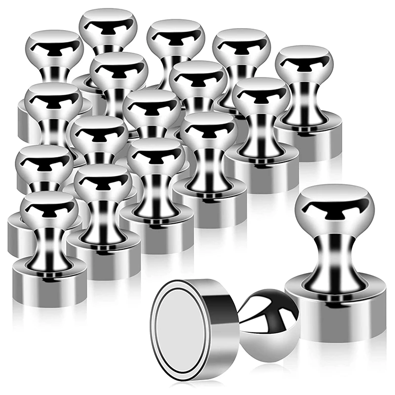 

18Pcs Metal Magnetic Push Pins Magnetic Thumb Tacks, Practical Fridge Magnets, Perfect For Whiteboard, Magnet Board