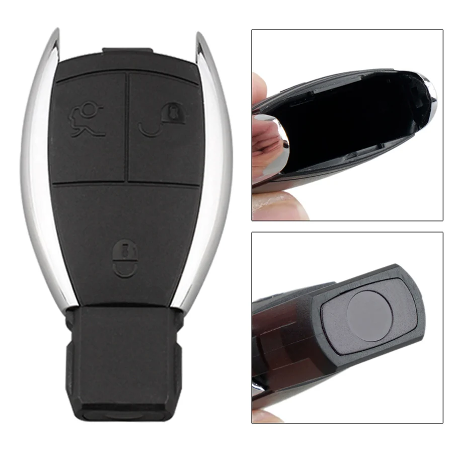 

3 Buttons Car Remote Key Fob Shell Case Fit for Mercedes Benz E+M+C Class Remote Control Key Case Cover Housing Replacement