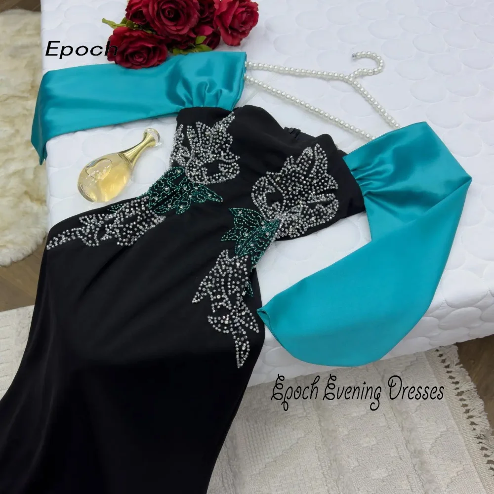 Epoch Evening Dress Straight Elegant Strapless  فستان رسمي Elegant Beading Empire Bodice Formal Black Prom Gown Women 2024