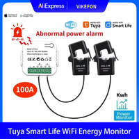 Tuya Smart Life WiFi Energy Monitor Bidirection 1/2 Channel with Clamp App Monitor Solar Produced and Consumed Power AC110V 240V