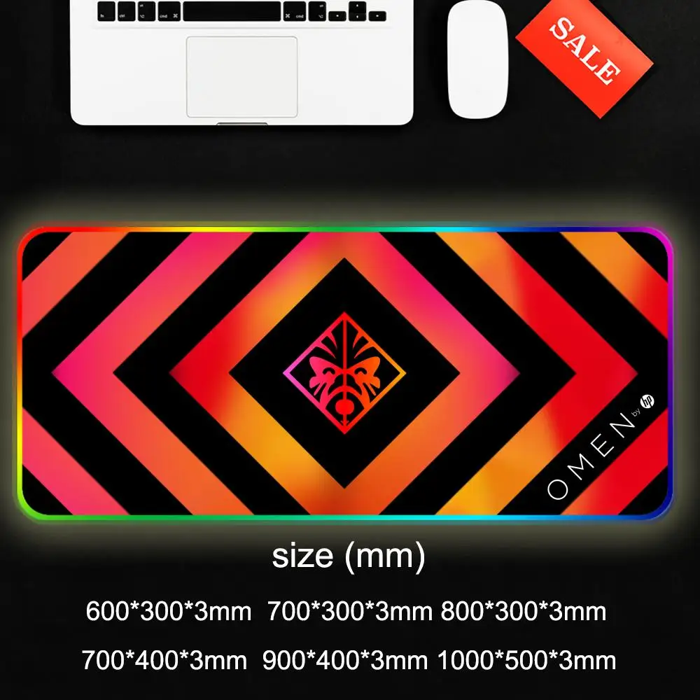 Hp Omen Mouse Pad Gamer Rgb Desk Mat Back Light Led Mousepad Setup Gaming Accessories Deskmat Big Mousepad Backlight