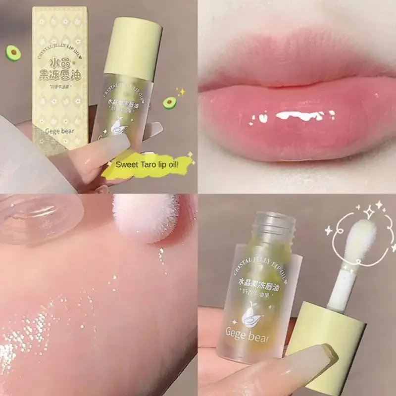 Esmalte labial macio, reparação duradoura, à prova d'água, mel, cristal, gelatina, óleo labial, espelho, brilho labial, batom, caneta hidratante transparente