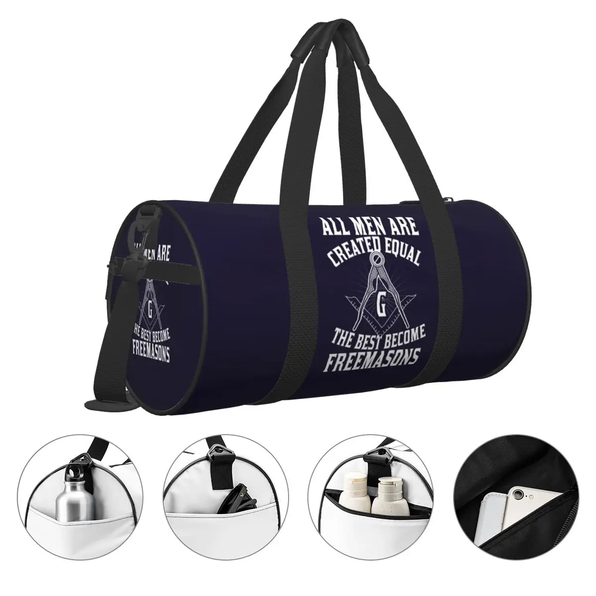 Bolsa de gimnasio con logotipo de Freemason para hombres, bolsos deportivos de entrenamiento de viaje clásicos con zapatos, bolso de Fitness, bolsos Oxford, novedad