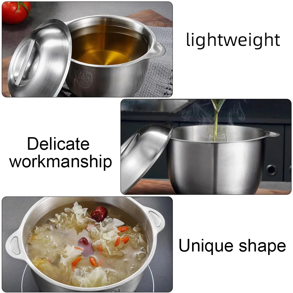 

Stainless Steel Soup Basin 304 Lard Can Oil Storage Pot Small Size Dustproof Warmkeeping Kitchen Supply