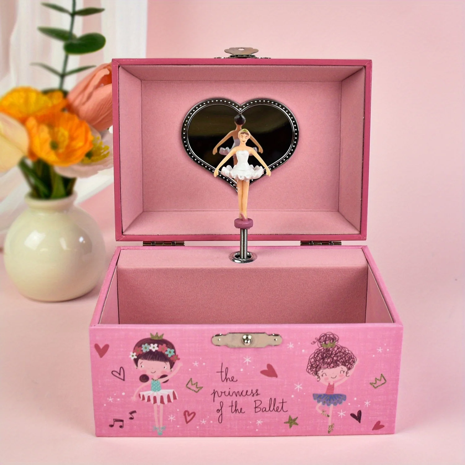 Caja de música, caja de almacenamiento, forma cuadrada con decoración de espejo, se puede utilizar para guardar joyas, accesorios para el cabello, etc. Se puede utilizar para decorar y embellecer espacios del hogar, adecuado para diversas festividades en todas las estaciones, cumpleaños, bodas, día de San Valentín, día de la madre, y es un excelente regalo para familiares y amigos.