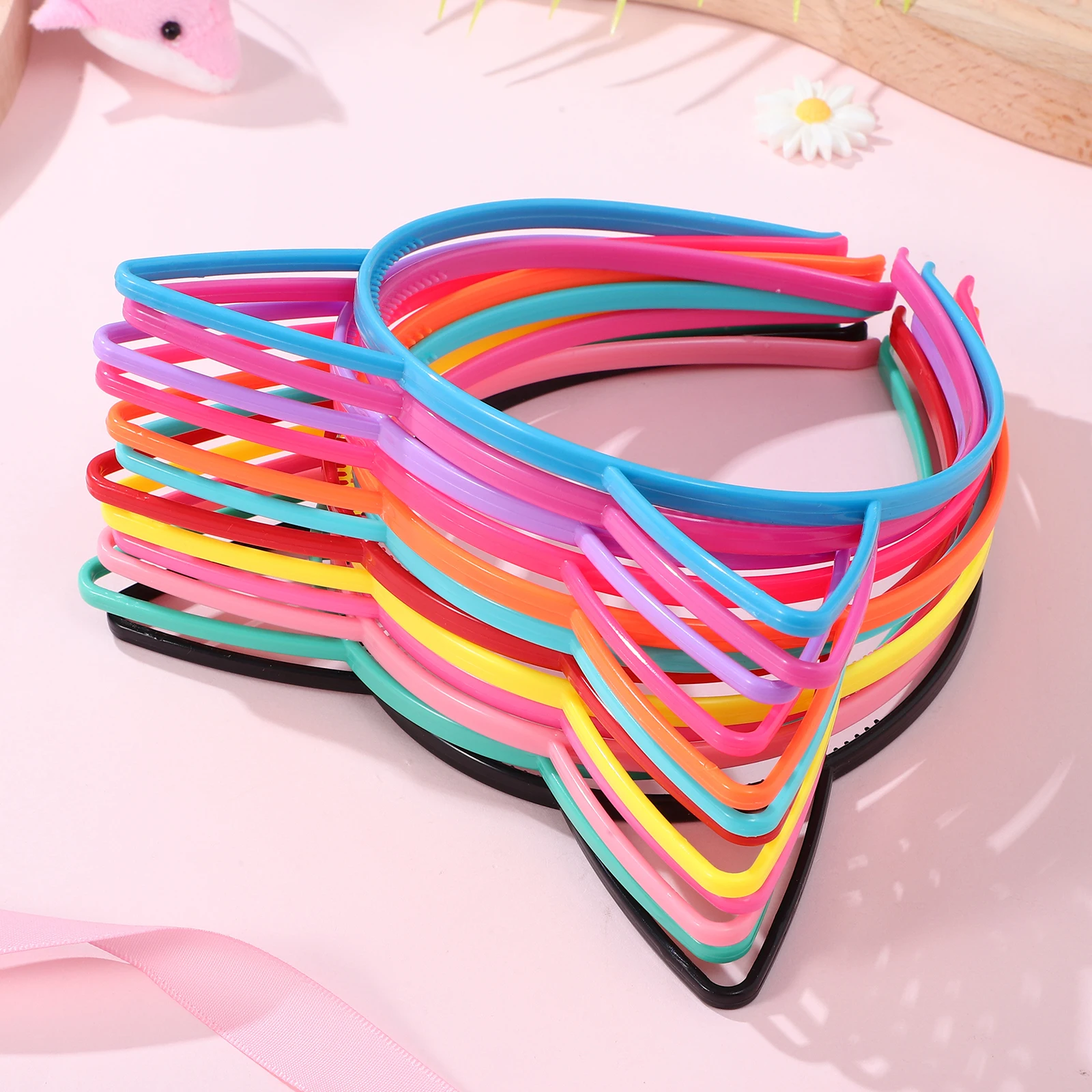 

24pcs Cat Ear Headbands Black Plastic Hair Accessories for Women Teens Cosplay Halloween Party Costume Headband Adult Charming
