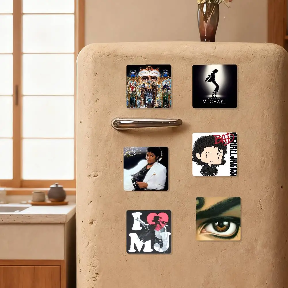 Classic Singer M-Michael J-Jackson Refrigerator Magnet Personalized Fridge Magnet Square Shape Fridge Wall Door Decoration