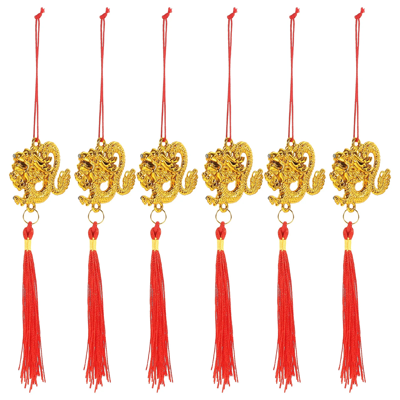 6Pcs Spring Festival Hanging Decors Chinese Style New Year Decoration Plastic Potted Plant Pendants Traditional Festive