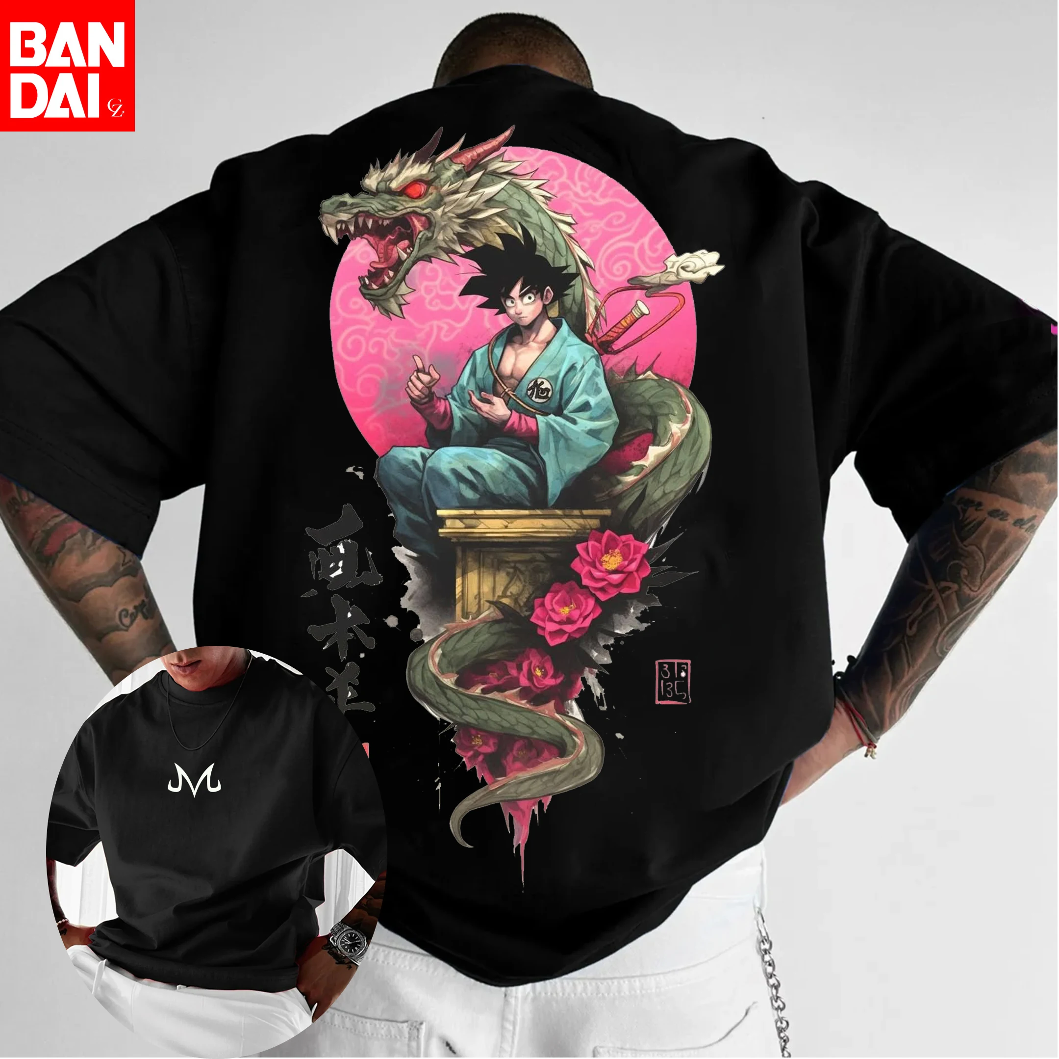 

2026 Summer Dragon Ball Z Super Saiyan Gohan Black Gi 100% Cotton Back Print Vintage Oversized Casual Unisex T-Shirt for Fans