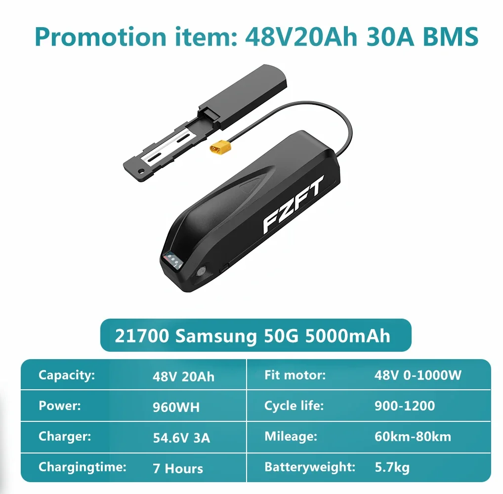 

LSNE-DC Folding Electric Bike Replacement Battery 48V 20Ah 25Ah Built-in Electric Bike Battery, Grade A Battery, Electric Bike