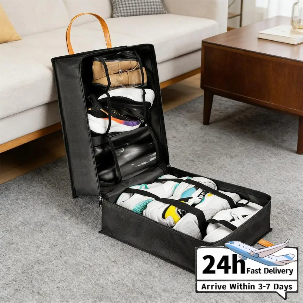 

Сумка для обуви для путешествий с ручкой, водонепроницаемая, для хранения обуви, с карманами, вмещает 6 пар обуви, для женщин и мужчин, для ежедневного использования