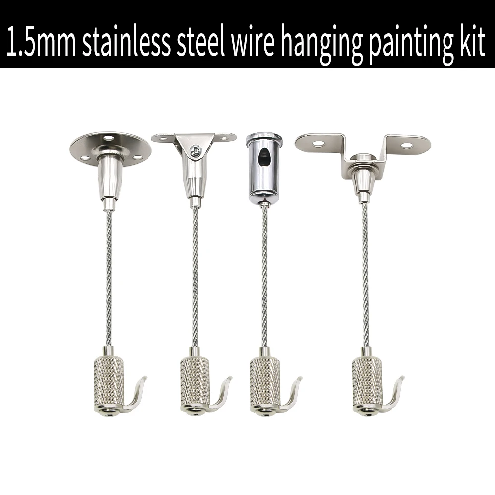 

1.5mm Adjustable Steel Cable Hanging Painting Kit, Steel Wire Hanging Rope Is Used for Hanging Painting Frames/Potted Plants