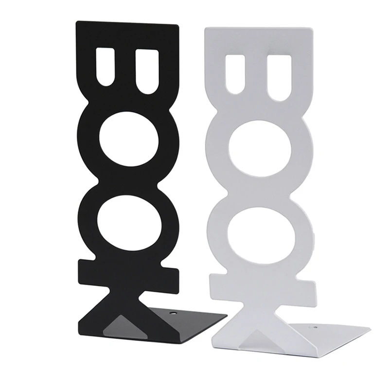 2Pcs Book Word Book Rack Metal Bookend Office Desktop Home Office Bookshelf for Book Lovers Book Ends