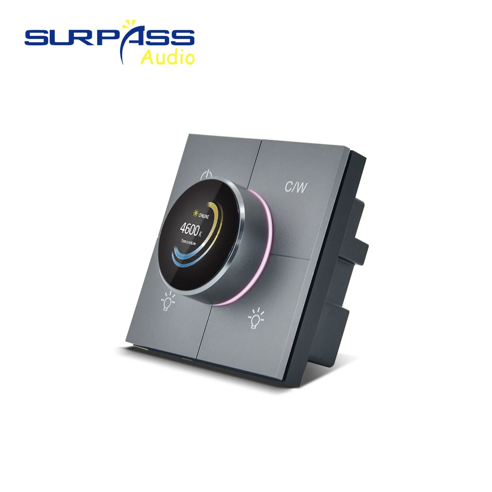 スマートホームシアター Zigbee通信プロトコル調光スイッチコントローラー壁パネルオーディオスイッチ、2つのリレー搭載、Tuya対応