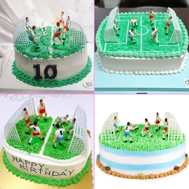 9pcs Soccer Birthday Decoration Game Football Cake Topper Decor Model  Party Happy Birthday  Supplies Children Accessories