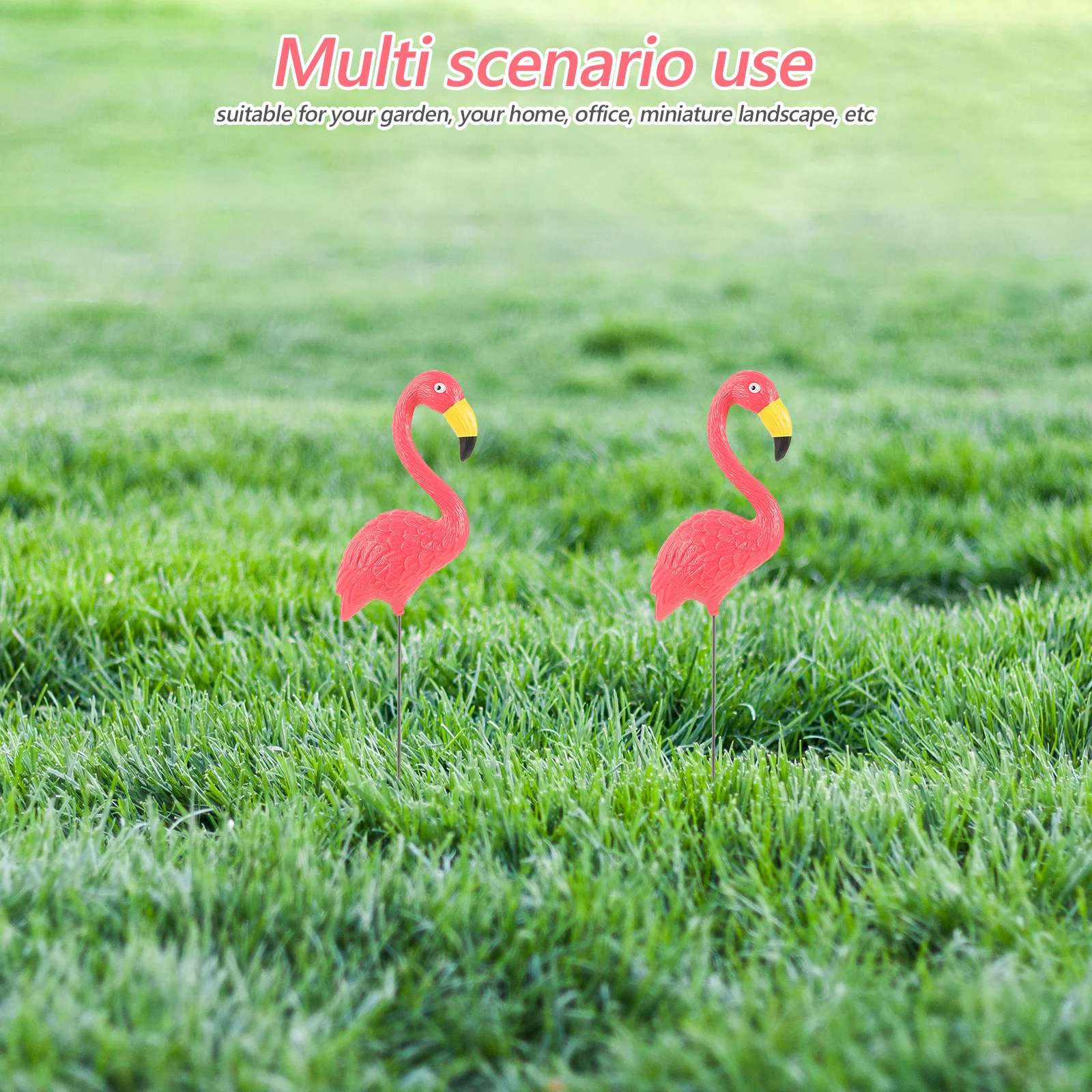 

Simulated Flamingo Ornaments Potted Plant Decor Outdoor Lawn Decorations Fairy for The Garden Iron