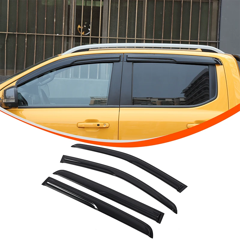 

ABS Black For Ford Ranger 2016-2022 Car Styling Wind Shields Sun Rain Guards Side Wind Deflector Car Exterior Accessories