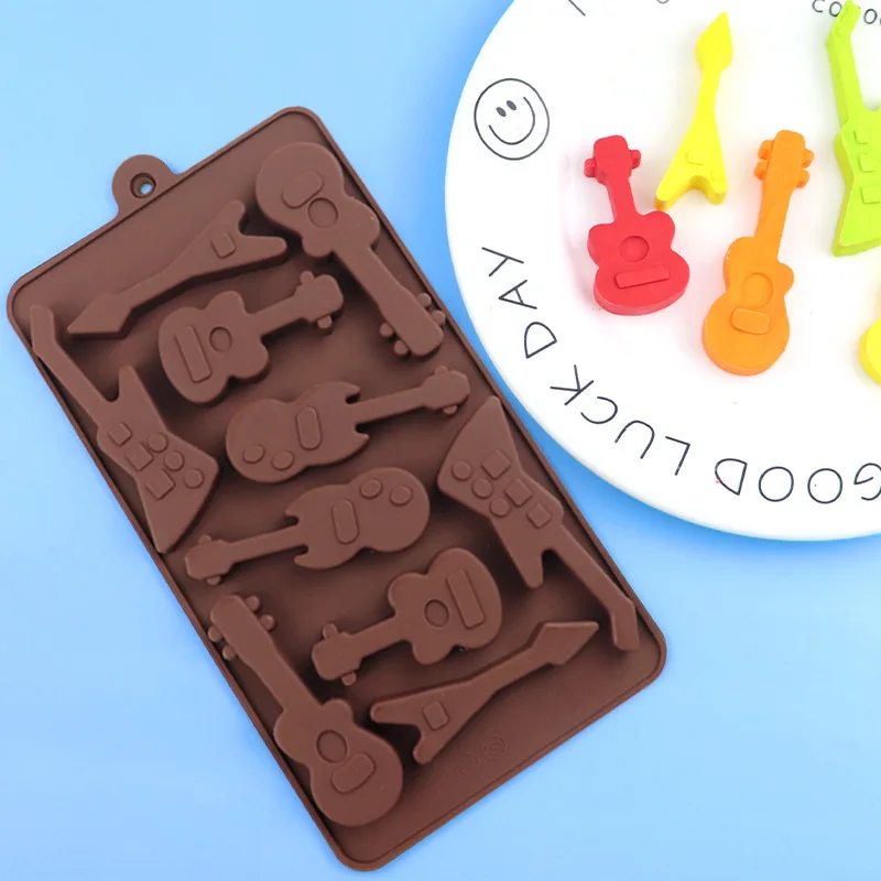 10 Even Musical Instrument Pipa Silicone Cake Mold, Baking Utensils, Pudding Dessert Mould XG1248
