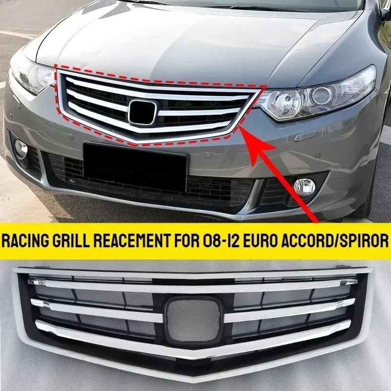 Fit For Honda 08-12 Euro Accord / Spiror/TSX Front Racing Grill Grills Replacement Factory One Car Parts Accessories