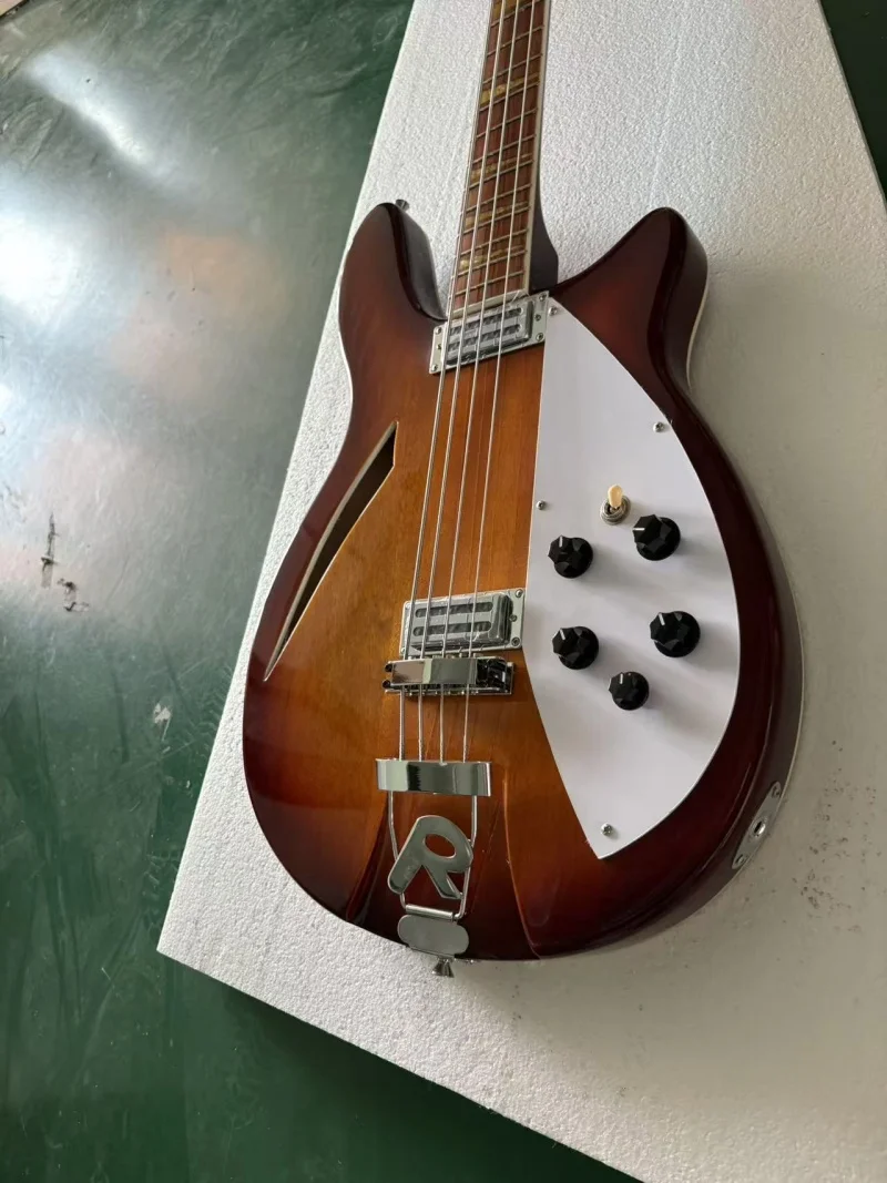 Half hollow 4-string electric bass, rosewood fingerboard, solid wood quality, professionally made by a team, free delivery