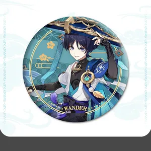 Jogo Genshin Impacto Personagens Emblemas, Broche Redondo, Saco de Roupas, Lapela, Lembrança Colecionáveis, Suave, Hutao, Xiao, Nahida, Alhaitha 8 principais vendas pins filme - №7
