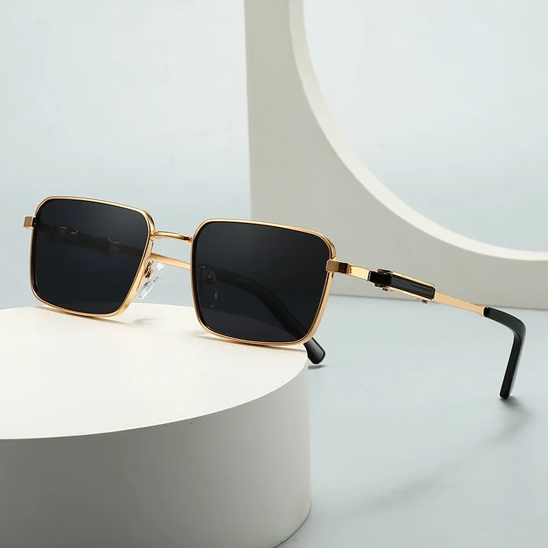 JNPCXI الاستقطاب مستطيل فاسق النظارات الشمسية الرجال الفاخرة العلامة التجارية الرجعية نظارات شمسية للذكور Steampunk القيادة نظارات UV400