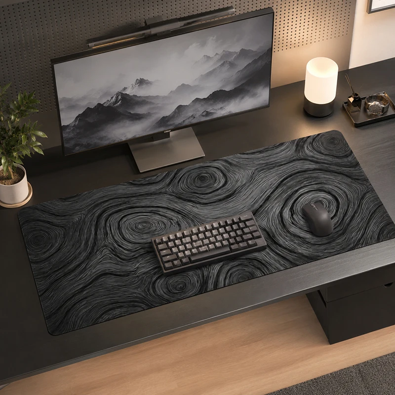Mouse Pad Gamer Black Wood Grain Rings printon demand Custom Mousepad XXL keyboard pad Carpet Laptop Desktop Mouse Pad Mice Pad