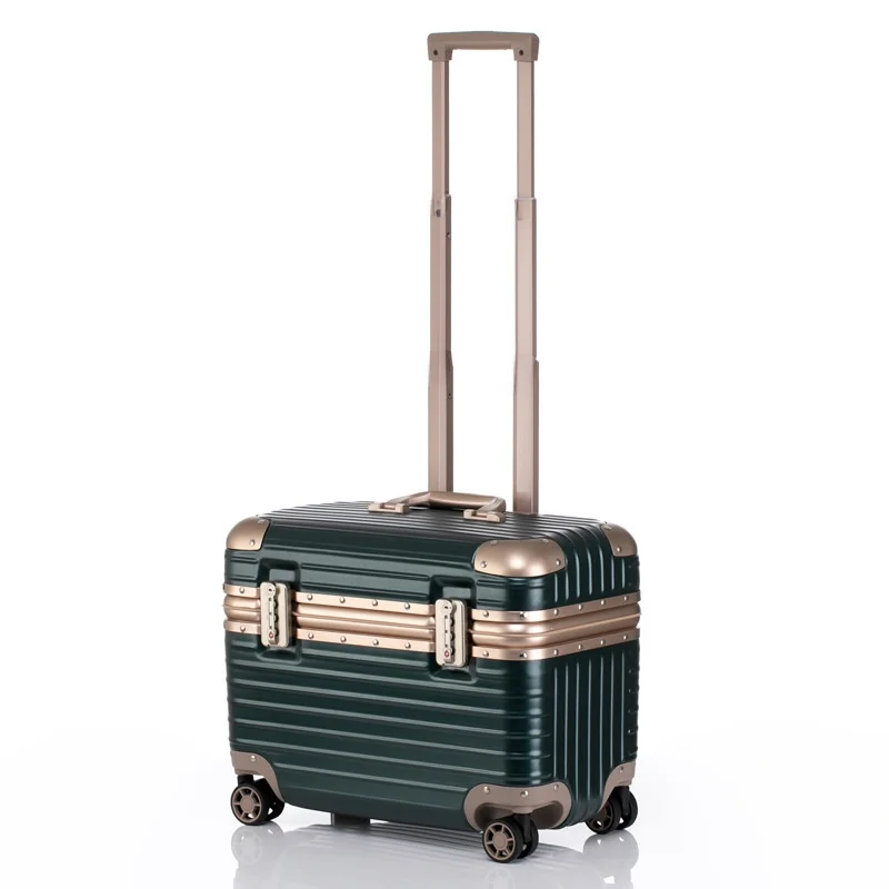 Maleta de viaje con marco de aluminio, bolsa de mano con rotación de cuatro ruedas, bolsa de viaje de tamaño pequeño M
