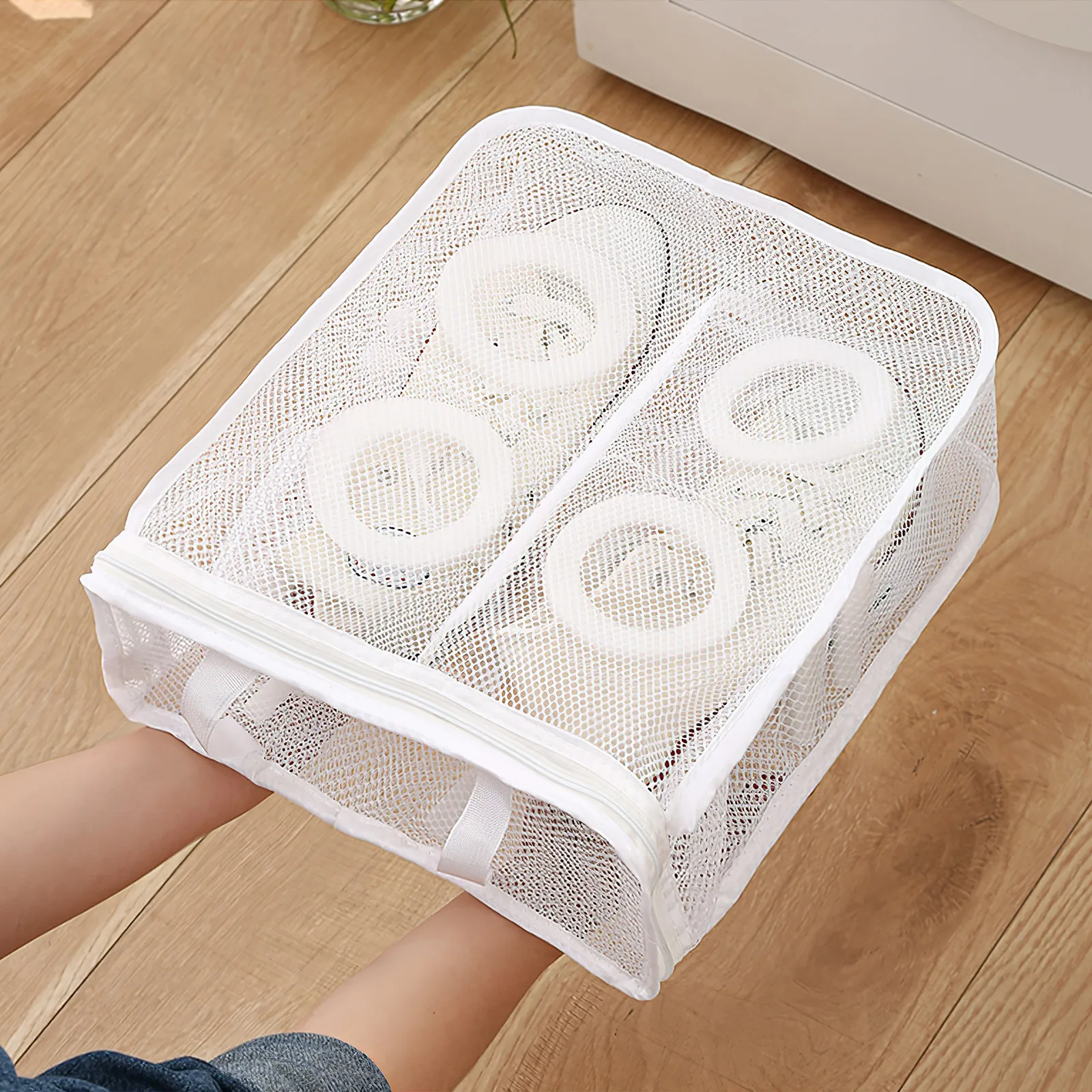 

Portable Shoe Wash Sneaker Dryer Machine Washing Mesh Laundry For Travel Home Use Breathable Flat Storage Organizer
