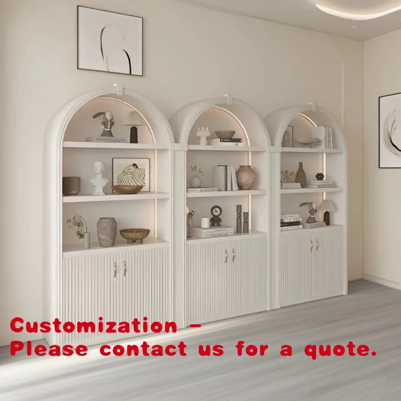 custom.M2 Display Modern Shop Design Curved Beige Cosmetic Display Cabinet Beauty Salon Showcase Perfume Spa Showcase Skincare D