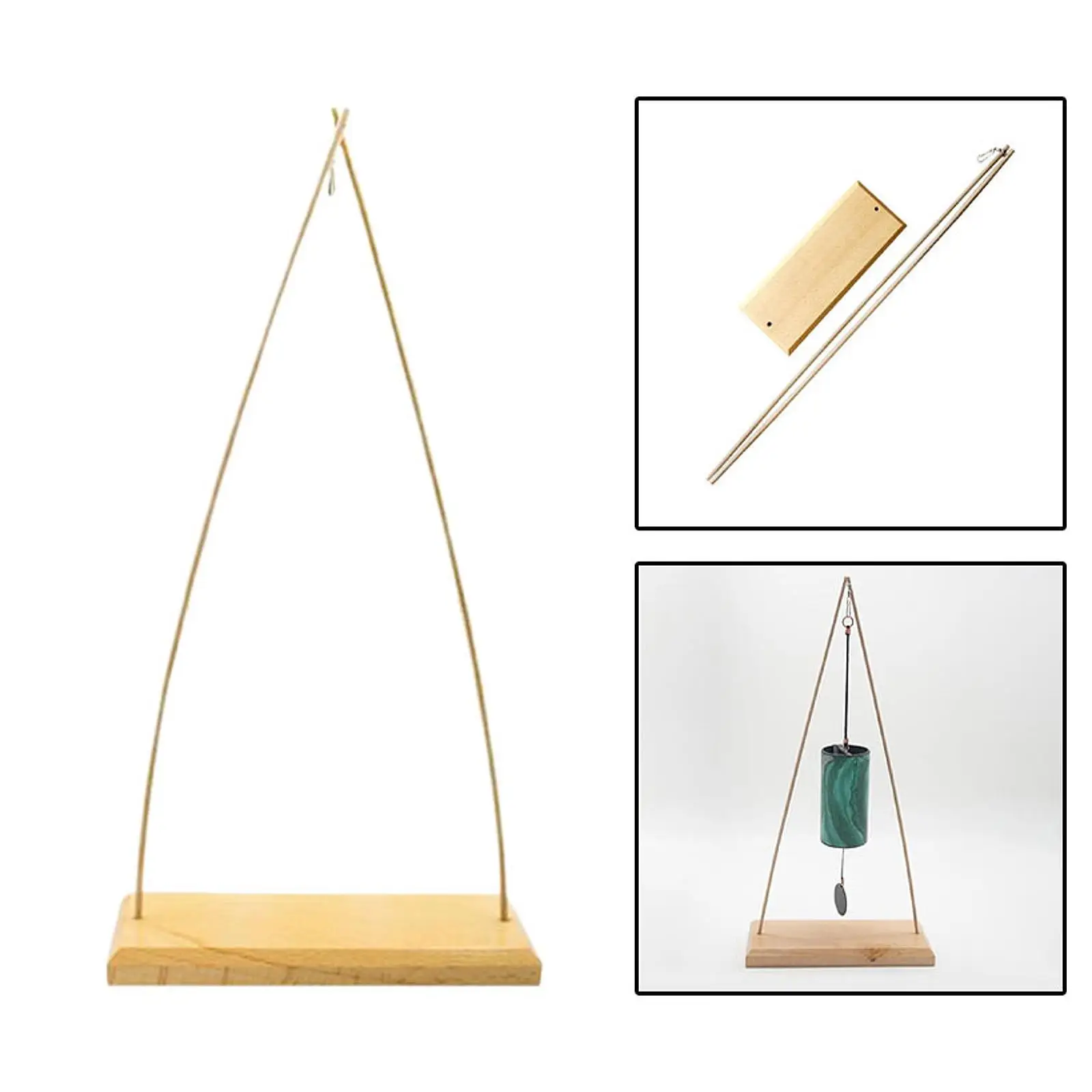 Chime Stand Multifunctional Wooden Gong Target Tabletop Stand Easy Assembly Holder for Tea Room Bedroom