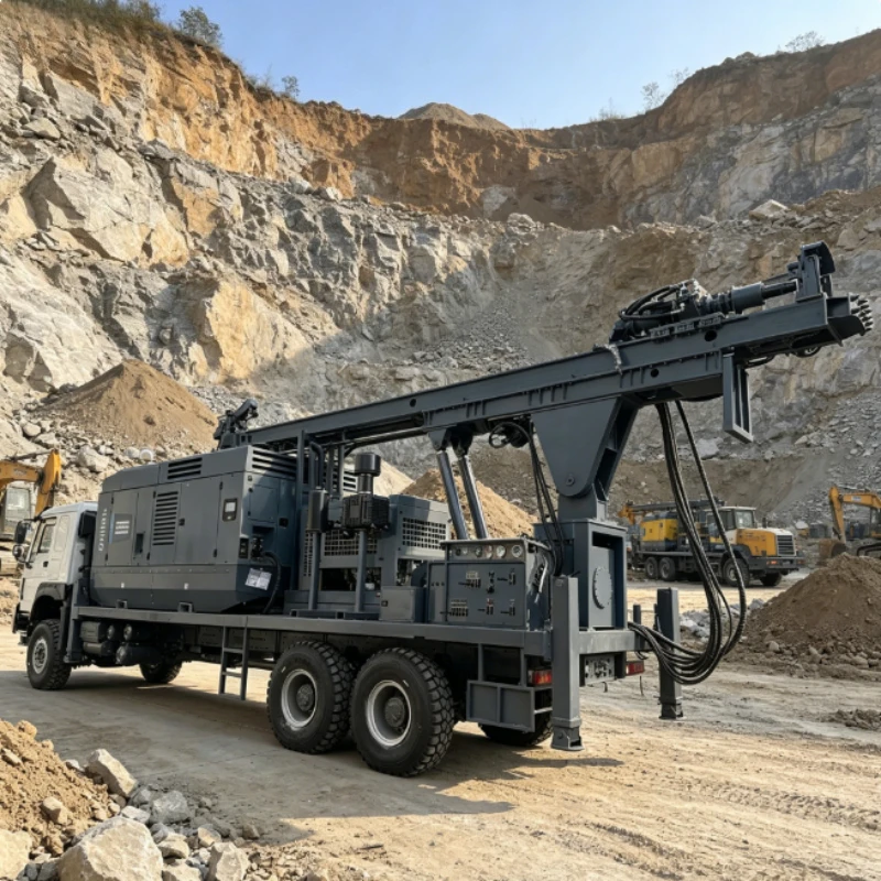 Customized RC Reverse Circulation Drilling Rig High-torque Truck Mounted Drilling Rig Torque 11000 m, Speed Range 40-140 Rpm