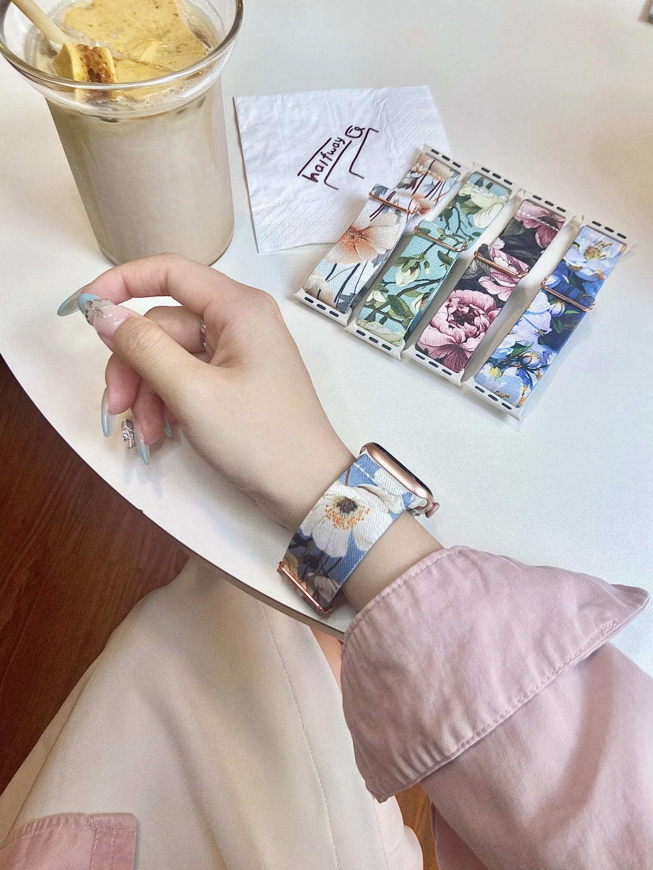 Flower Color Nylon Adjustable Straps for Apple Watch Series 10 9 8 7 6 SE 5 4 3 2 1 Ultra Ultra 2