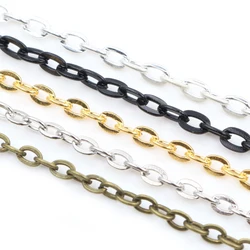 5 Meters/lot 3x2mm 4x3mm 5 Colors Plated Handmade Unwelded Iron Cable Chains DIY Jewelry Making Findings Accessories