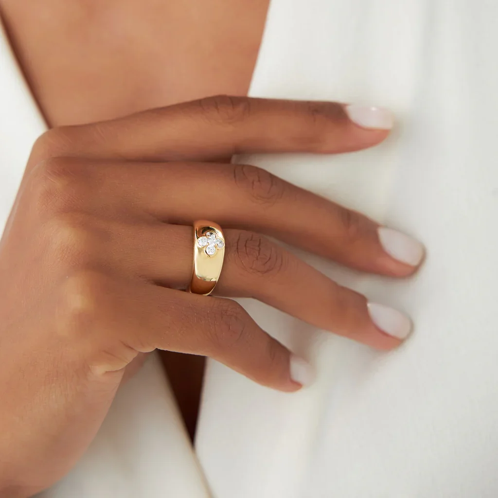 RAPRGOLD GRA Certified Chunky Clover Moissanite Ring for Women Fine Jewelry Real 925 Sterling Silver Engagement Wide Rings Gifts - Image 6