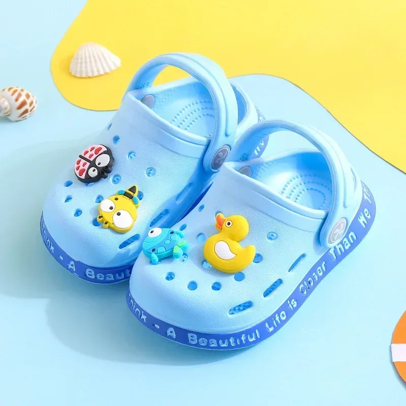 Summer sandals kids Mules Baby Boys Girls Cartoon baby Sandals Flat Heels Solid Cartoon Slippers Children\'s Garden Shoes