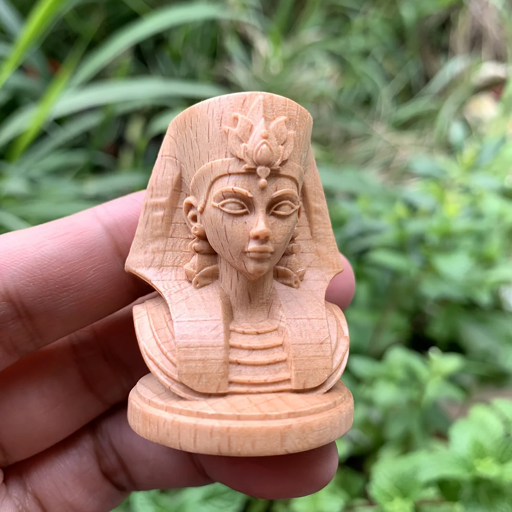 Hand-Carved Wooden Creative Pharaoh Ornaments Suitable for Party Decorations, Tabletop Decorations, Christmas Decorations, Study Rooms, Housewarming Gifts, Birthday Gifts, Office