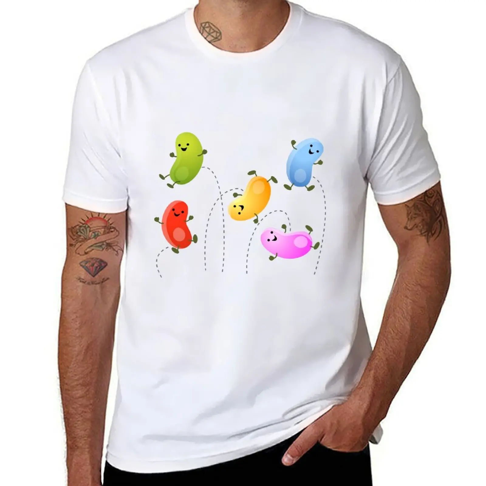 

Cute funny jellybeans cartoon T-Shirt men t shirt cotton 100% man t shirts cotton T-Shirt
