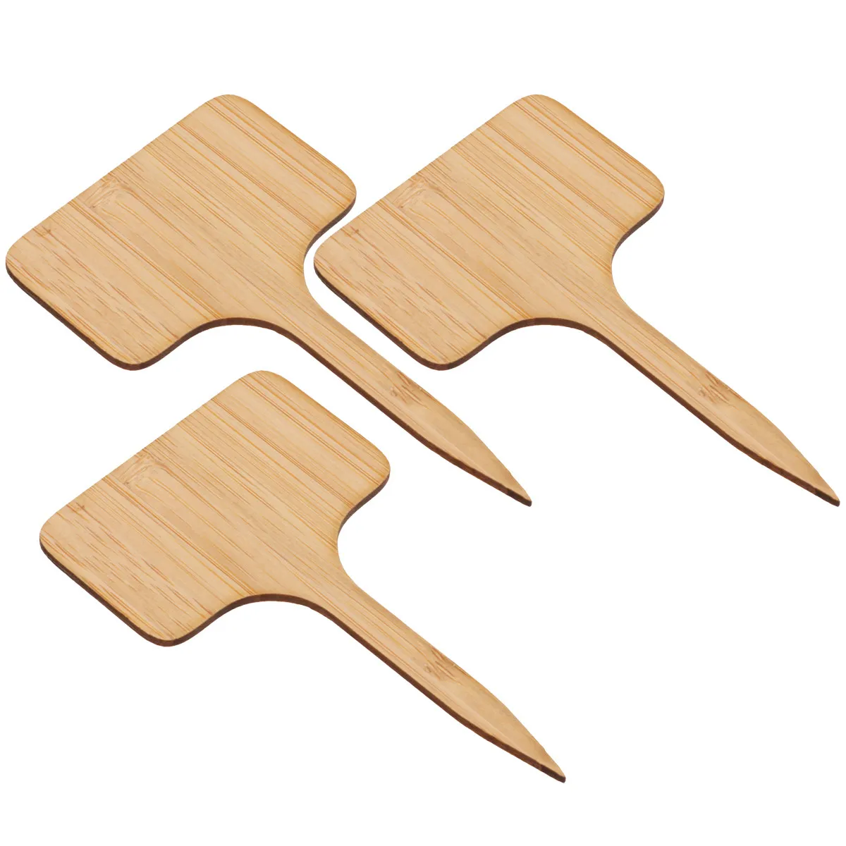 20Pcs Thick Bamboo Gardening Labels T Design Easy Insert Plant Tags for Seedling Tracking Miniature Decorative Signposts