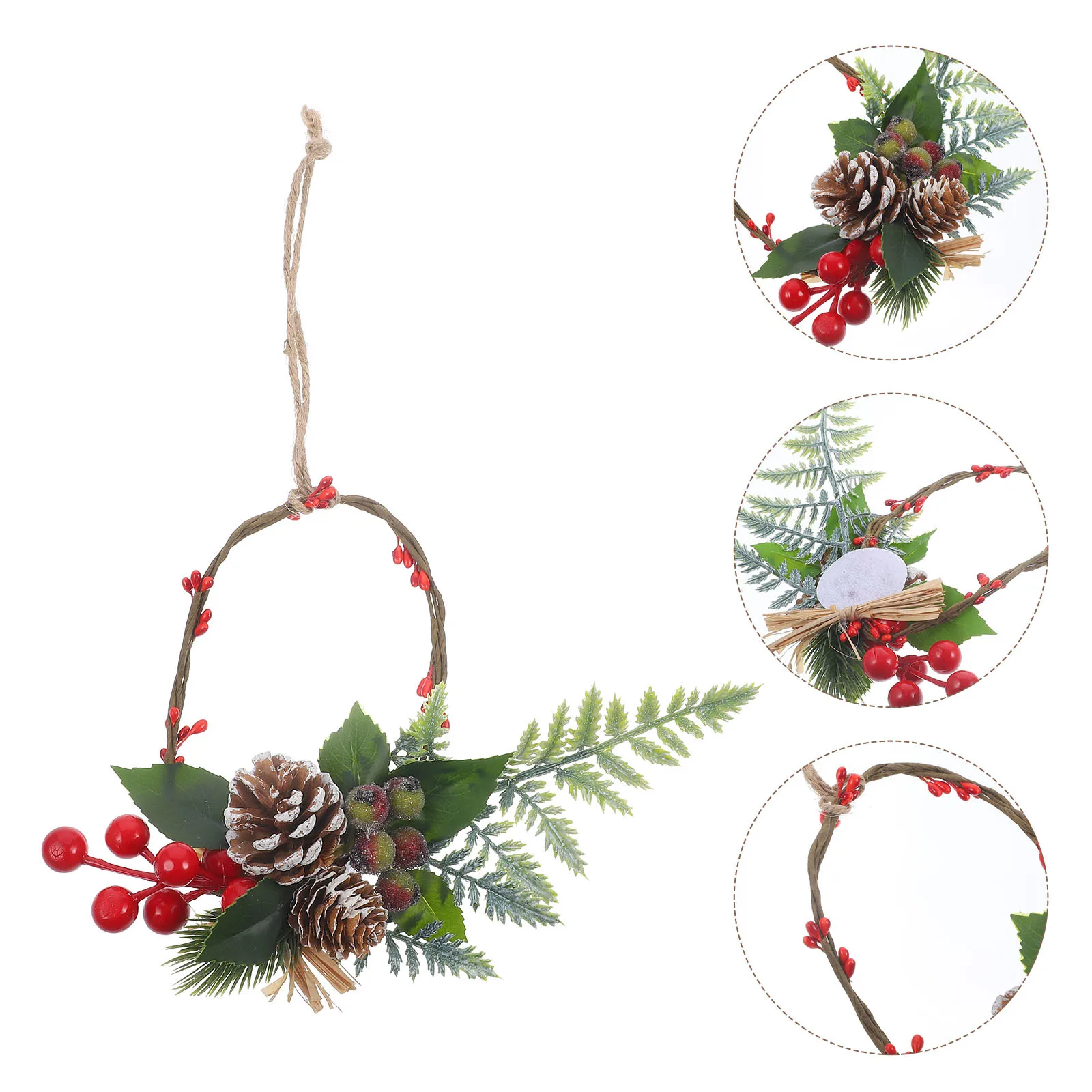 

Christmas Hanging Ornament Mini Wreath Decor For Xmas Tree Party Wall Door Garden Xmas Tree Pendant Party Decor Supplies