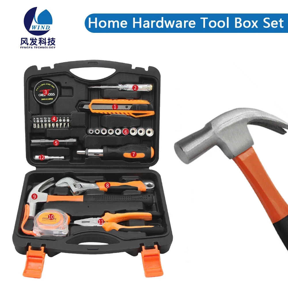 

Professional Complete Tools Electrician Multi-Tool Screwdriver Household Toolbox Home Wrench Set Woodworking Automotive Repairs