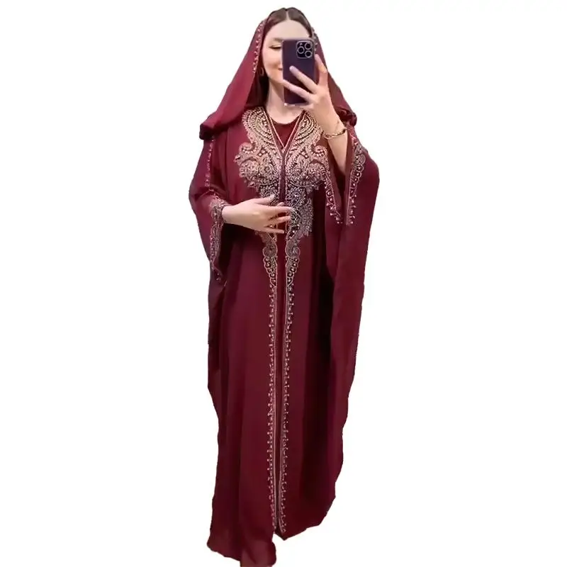 

2023 Traditional Hooded Abaya African Dresses for Women Luxury Boubou Dress Africa Clothing Plus Size Dashiki Ankara Outfit Robe