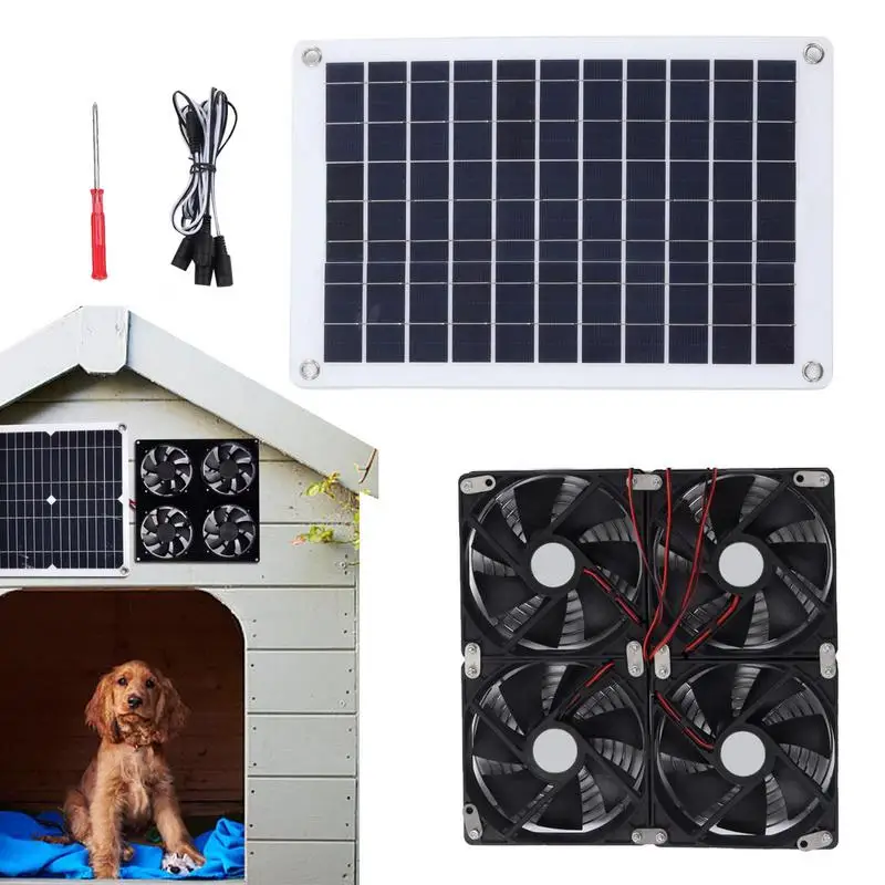 

Solar Exhaust Fan Ventilation Vent Fan Solar Panel With 4 Exhaust Fans Attic Exhaust Fan For Sheds Greenhouse Dog House Pet