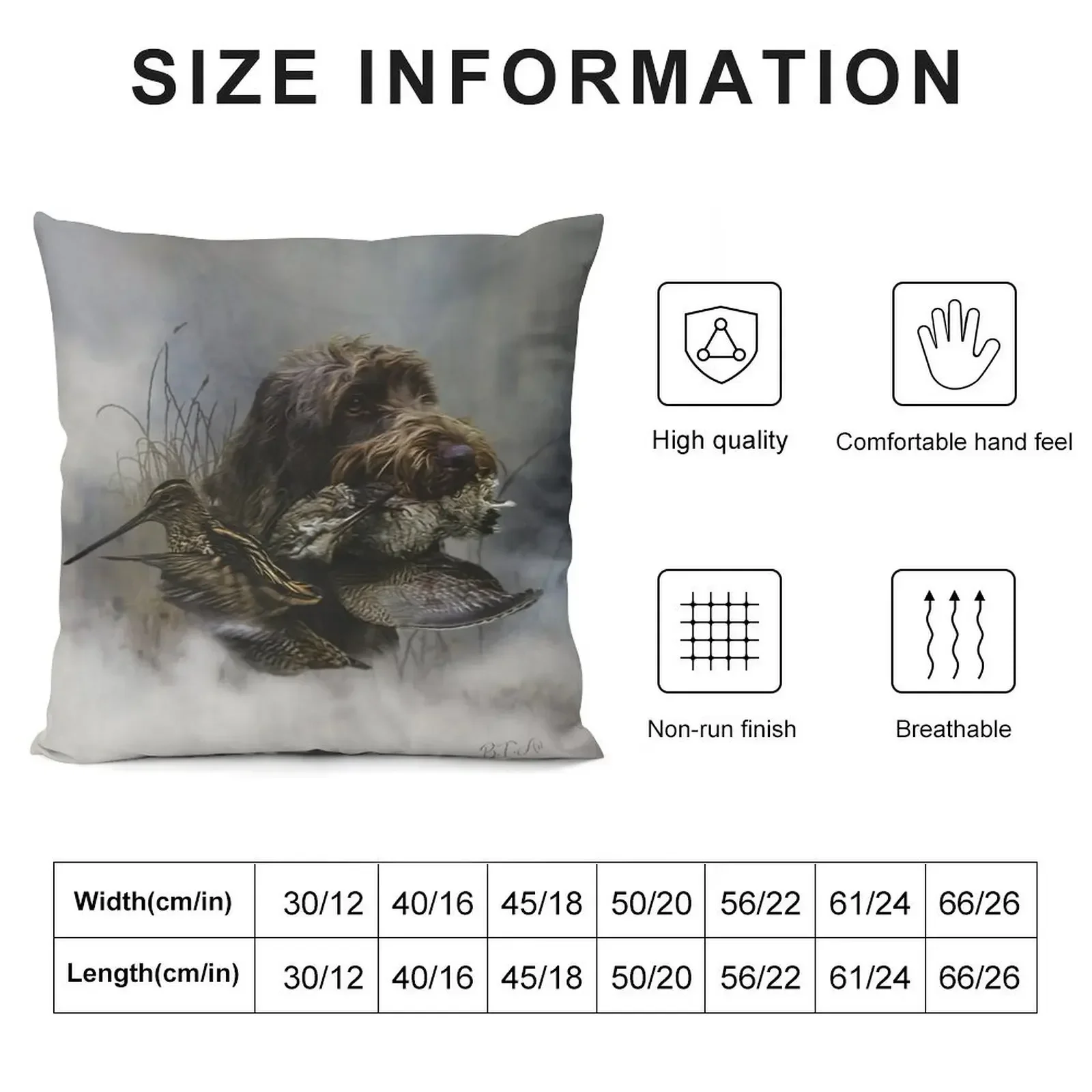 Wirehaired Pointing Griffon , Woodcock hunting Throw Pillow anime girl Custom Cushion pillow