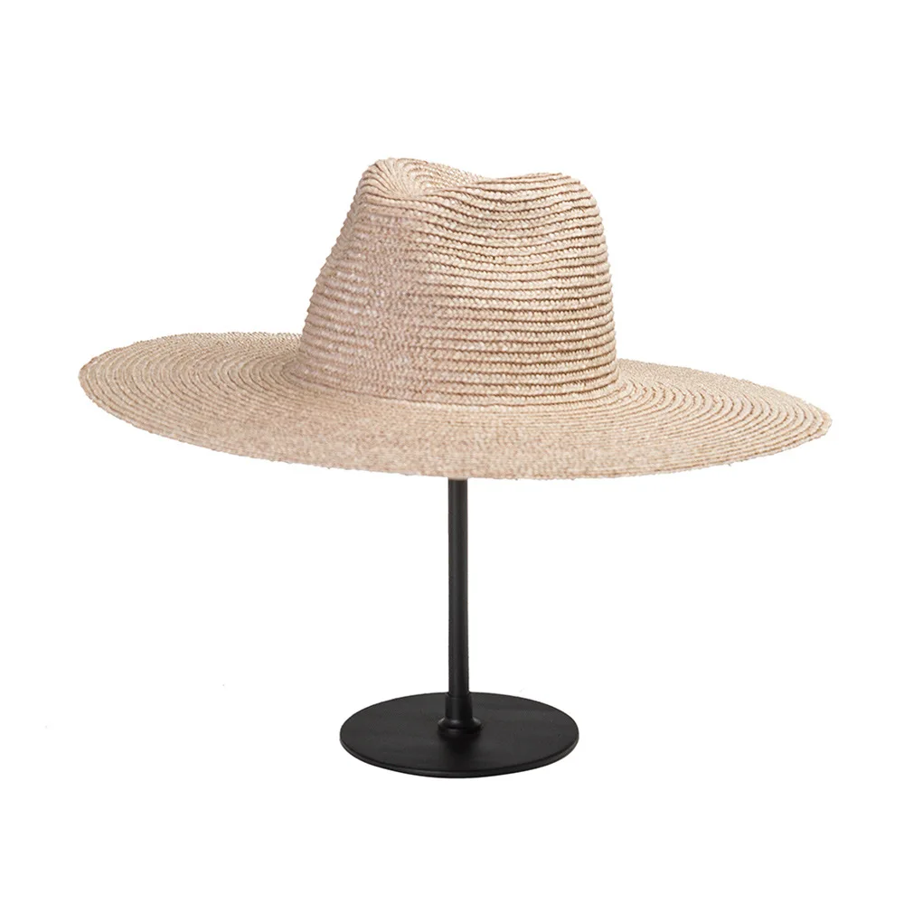 Handmade Natural Wheat Straw Summer Panana Hats Wide Brim Straw Hat for Women Ladies Sun Beach Hat Kentucky Derby Race Fedoras