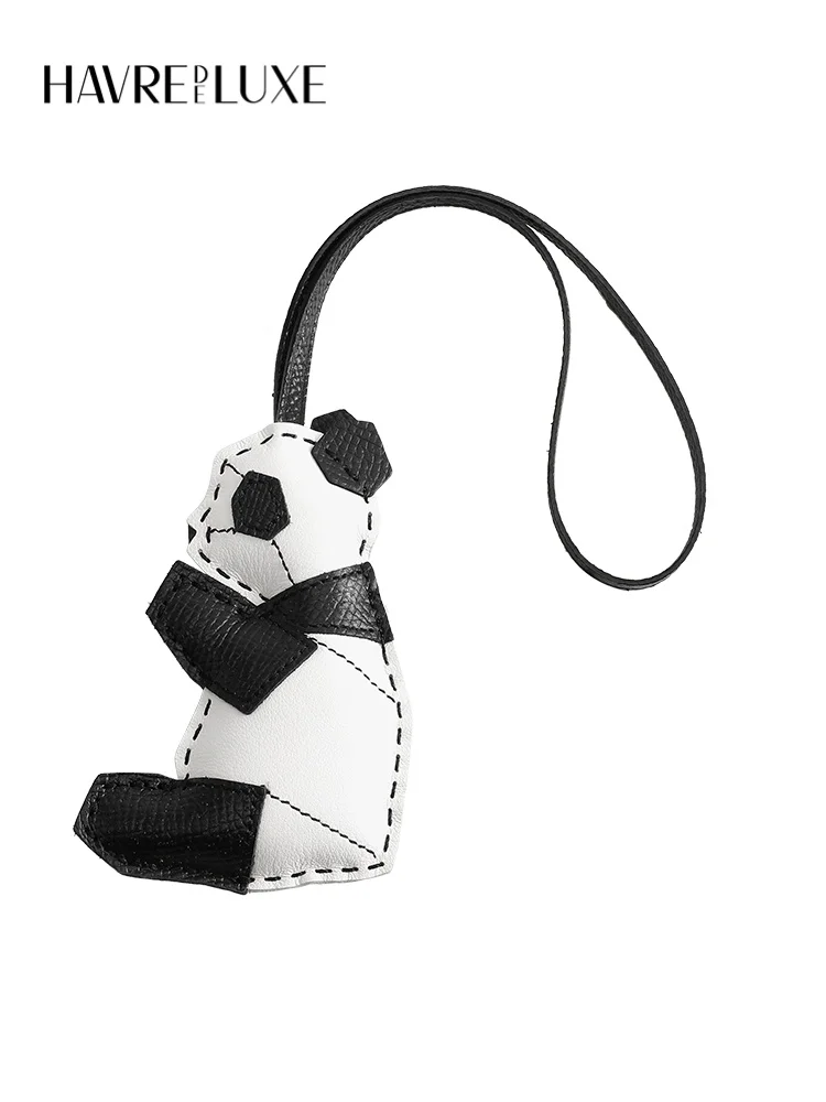 Original hand-stitched panda handbag crossbody bag pendant high quality sheepskin doll car pendant car key charm accessories