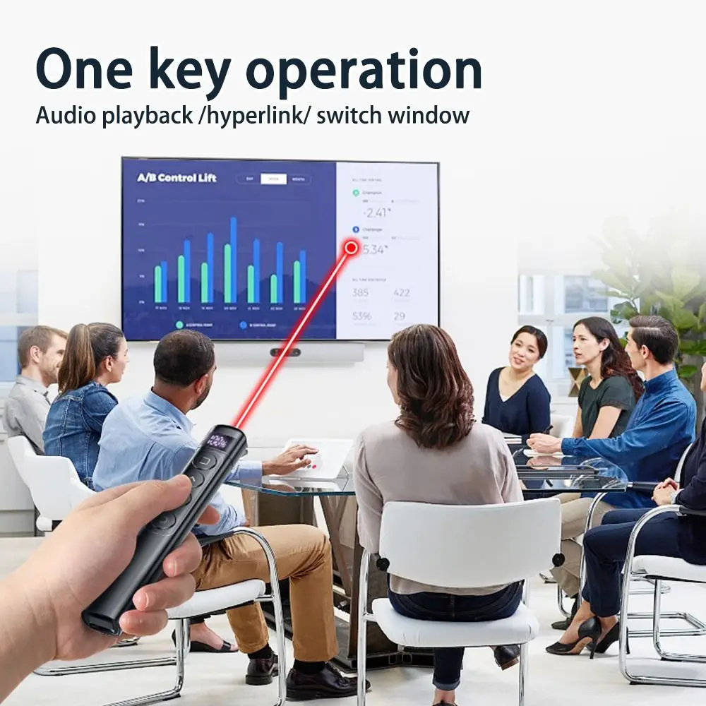 RF2.4GHz Remote Control Page Turning Pen Infrared 100M Distance Wireless Presentation Clicker Versatile Type C Rechargeable